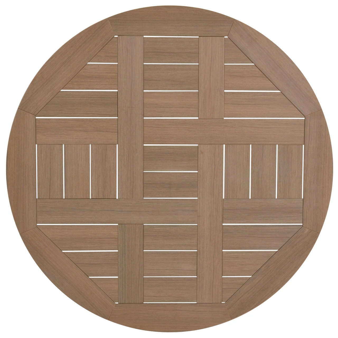 Madeira Outdoor PoliSoul Top 48" Round Dining Table In Midnight