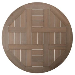 Sanibel Outdoor Wicker 48" Round Dining Table In Nutmeg