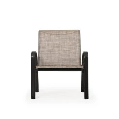 Madeira Outdoor Sling Club Chair In Midnight With Napa Brindle Sling