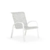 Madeira Outdoor Sling Club Chair In Textured White With Caribbean Cane Sling