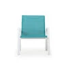 Madeira Outdoor Sling Club Chair In Textured White With Dupione Lagoon Sling