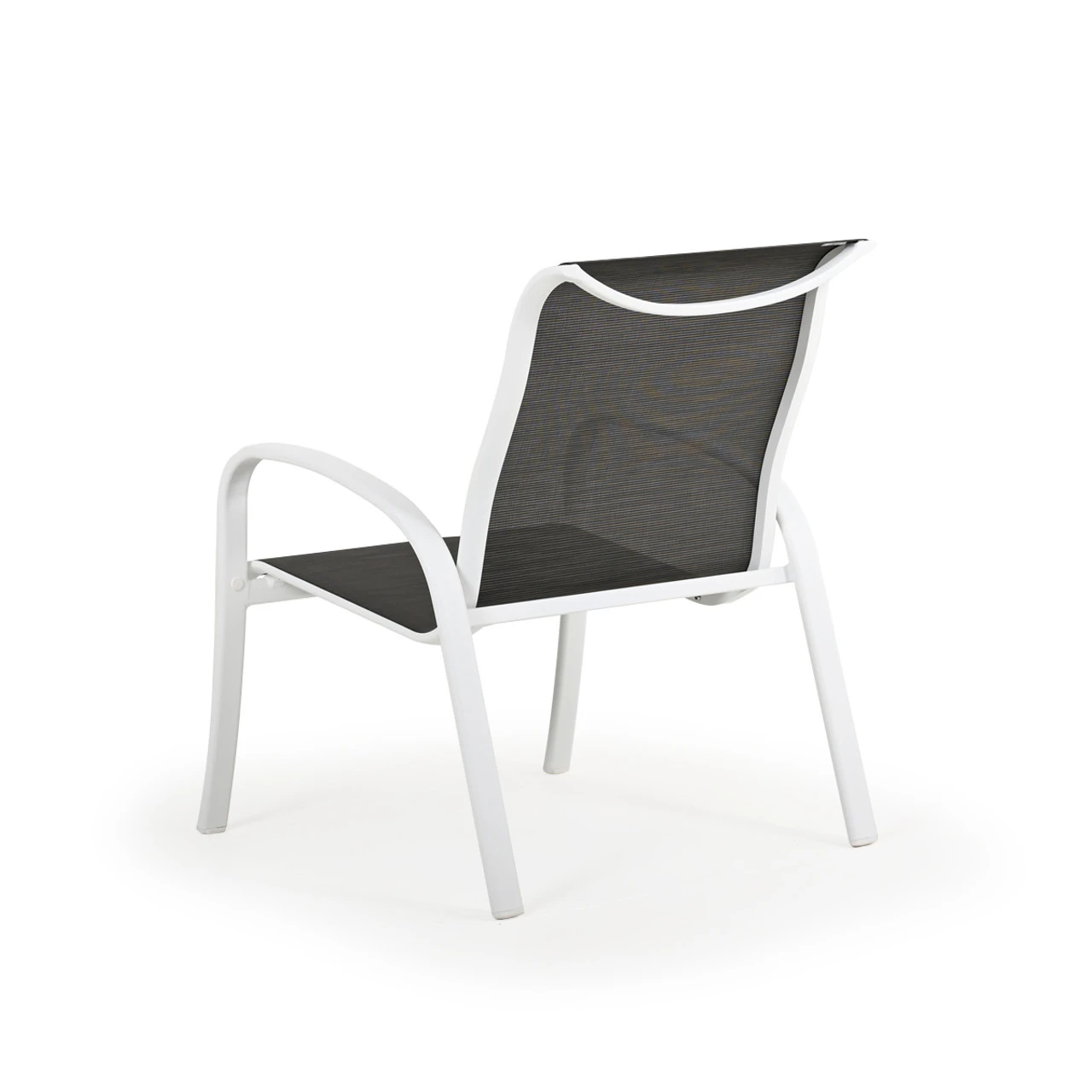 Madeira Outdoor Sling Club Chair In Textured White With Dupione Smoke Sling - Image 6
