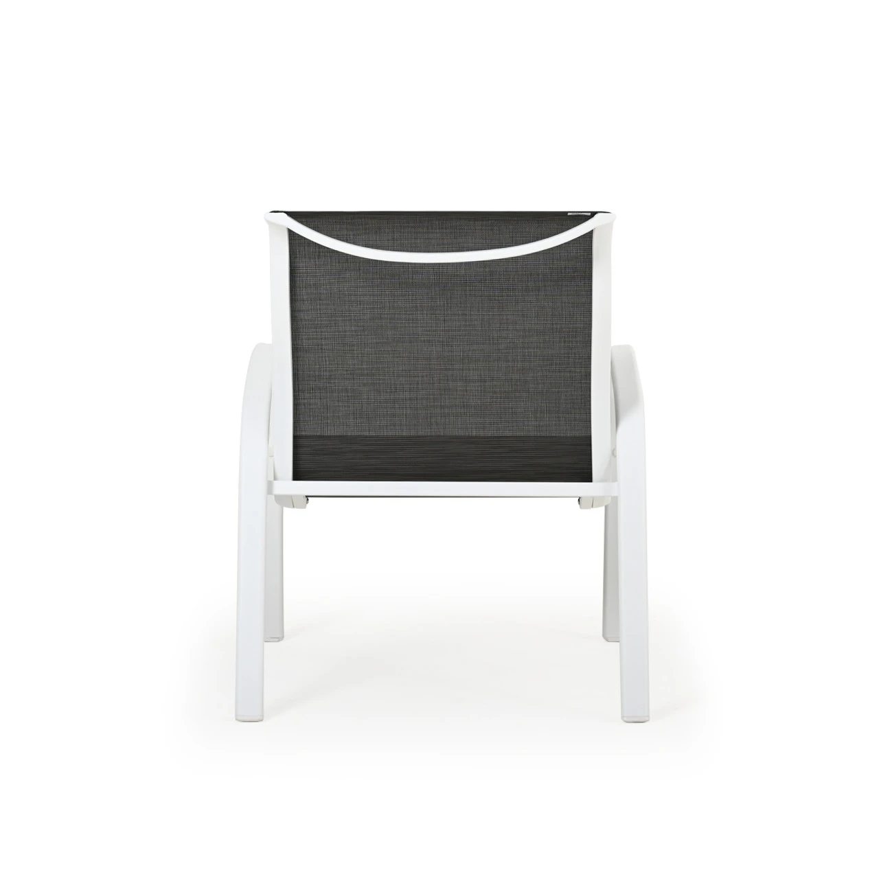Madeira Outdoor Sling Club Chair In Textured White With Dupione Smoke Sling - Image 5