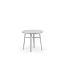 Madeira Outdoor 20" Round Aluminum Slat Top Tea Table In Textured White