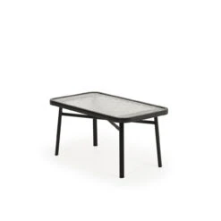 Madeira Outdoor Cocktail Table In Midnight With Glass Top
