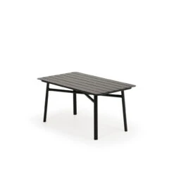 Madeira Outdoor Cocktail Table In Midnight With Aluminum Slat Top