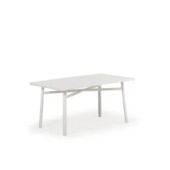 Madeira Outdoor Cocktail Table In Textured White With Poly Top In Linen