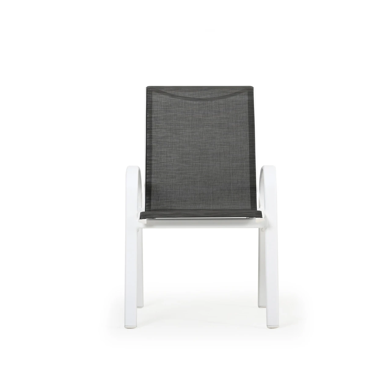 Madeira Outdoor Sling Dining Chair In Textured White With Dupione Smoke Sling - Image 2
