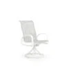 Madeira Outdoor Sling Swivel Dining Chair In Textured White With Caribbean Cane Sling