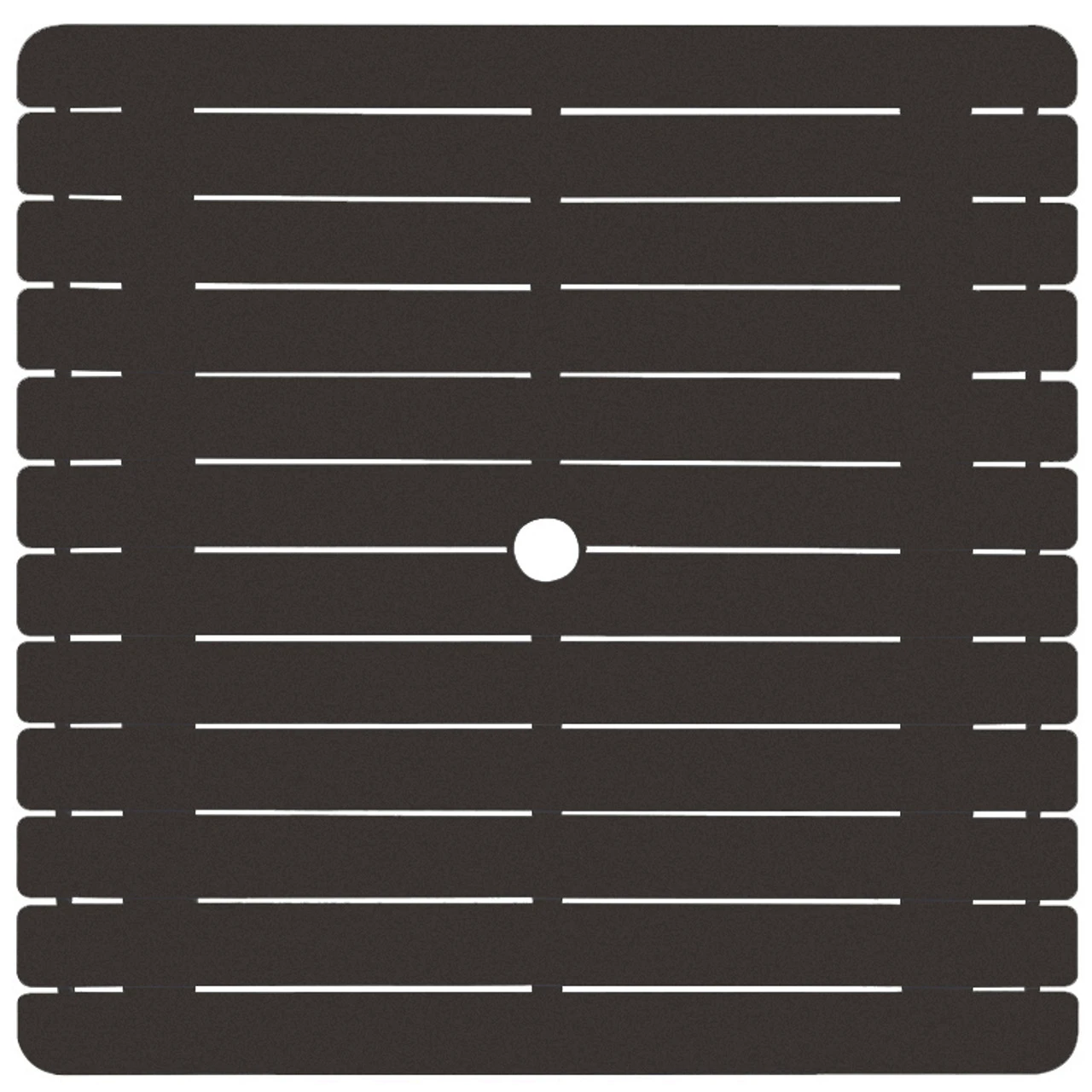 Madeira Outdoor 36" Square Aluminum Slat Top Counter Height Table In Midnight - Image 2