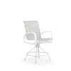 Madeira Outdoor Sling Counter Stool In Textured White With Caribbean Cane Sling