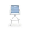 Madeira Outdoor Sling Bar Stool In Textured White With Dupione Poolside Sling