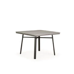 Cabana Outdoor 42" Square Poly Top Dining Table In Charcoal
