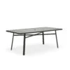 Cabana Outdoor 42" X 75" Rectangle Glass Top Dining Table In Charcoal