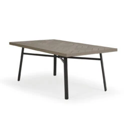 Madeira PoliSoul Top 42" X 75" Rectangle Dining Table In Textured White