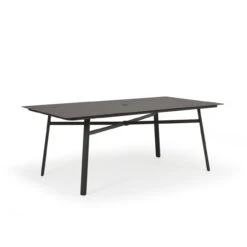 Cabana Outdoor 42" X 75" Rectangle Aluminum Slat Top Dining Table In Charcoal