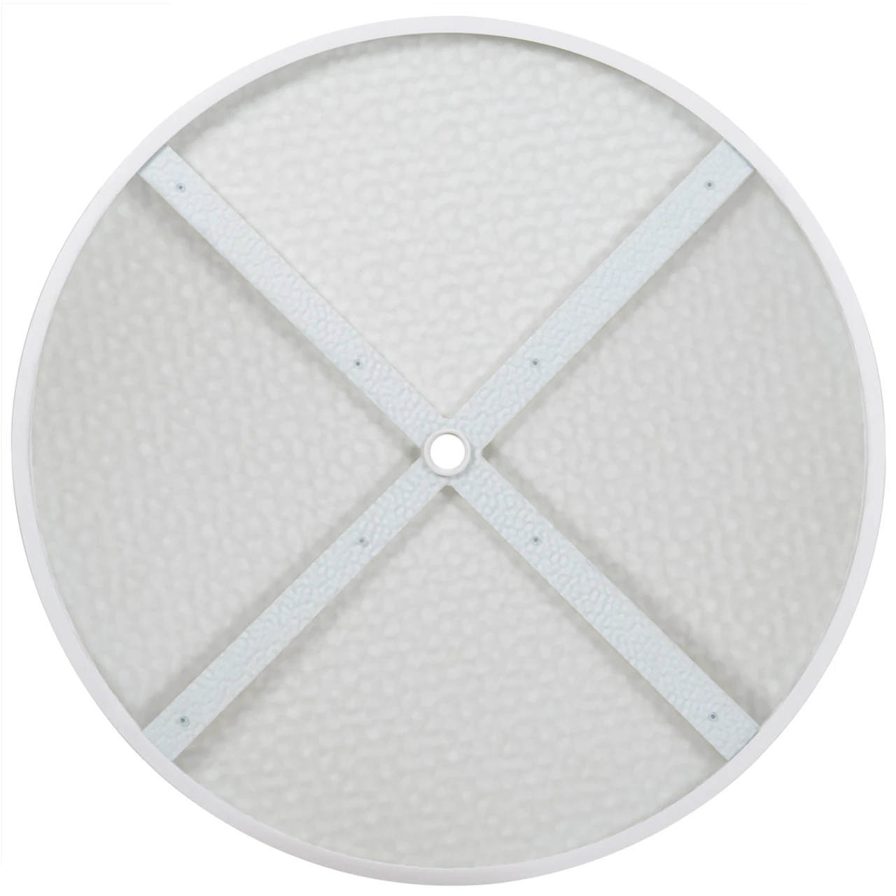 Madeira Outdoor 48" Round Glass Top Dining Table In Textured White - Image 3