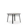 Madeira Outdoor 48" Round Aluminum Slat Top Dining Table In Midnight