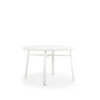 Madeira Outdoor Aluminum Slat Top 48" Round Dining Table In Textured White
