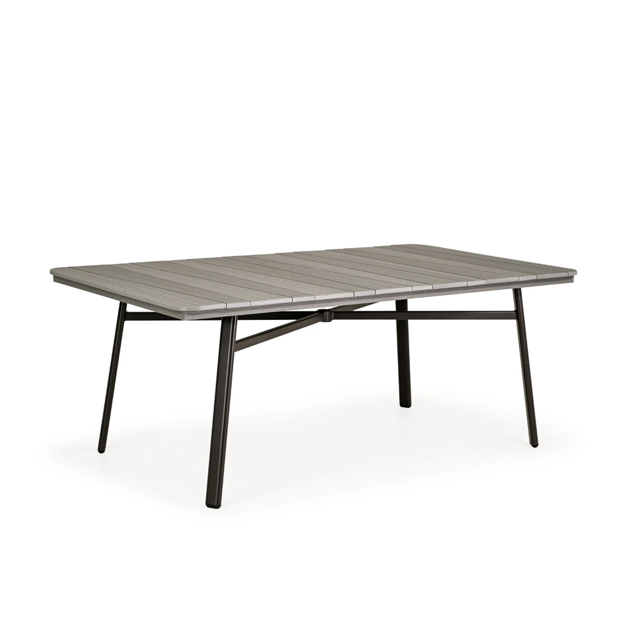 Cabana Outdoor 42" X 75" Rectangle Poly Top Dining Table In Charcoal - Image 2