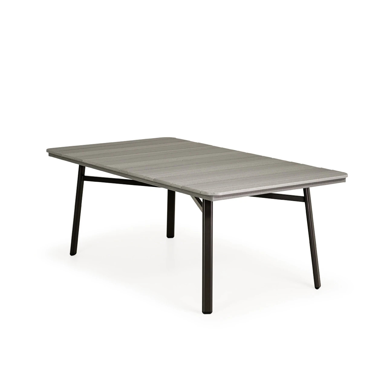 Cabana Outdoor 42" X 75" Rectangle Poly Top Dining Table In Charcoal