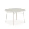 Madeira Outdoor 48" Round Glass Top Dining Table In Textured White