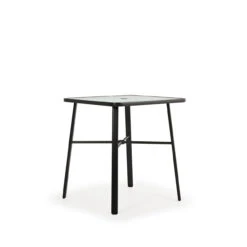 Reef Outdoor 36" Square Glass Top Bar Height Table In Midnight