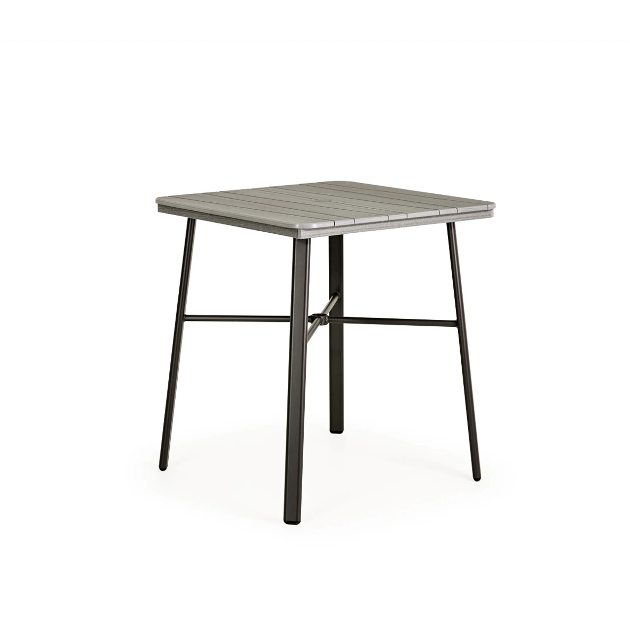 Cabana Outdoor 36" Square Poly Top Bar Height Table In Charcoal