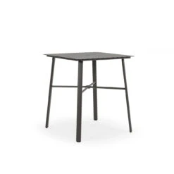 Cabana Outdoor 36" Square Aluminum Slat Bar Height Table In Charcoal