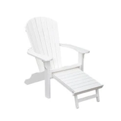 Oceanside Outdoor Poly Lumber Adirondack With Pull Out Ottoman