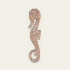 Indoor Medium Sized Carved Wood Seahorse