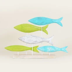 Indoor School Of Colorful Fish On A Stand