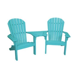 Oceanside Outdoor Poly Lumber Settee With Slide In Table