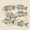 Indoor Six Mosaic Fish On A Wire
