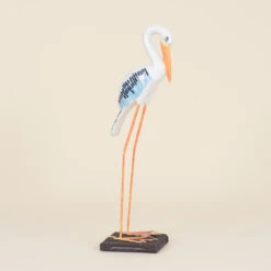 Indoor Blue & White Long Legged Wading Bird