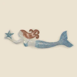 Indoor Mermaid With Brown Hair & Blue Tail