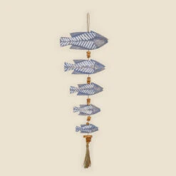 String Of Fish, Blue And White