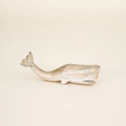Wood Whale With Flat Bottom, Small