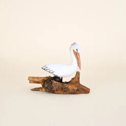 Wood Bird On Root Base