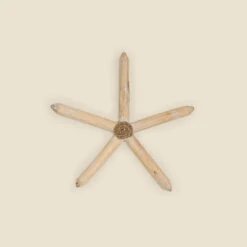 Wood Starfish With Rope, Medium