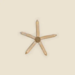 Wood Starfish With Rope, Small