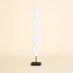 Tower Of White Donuts On Black Stand