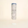 Tiki Head On Stand, White Wash And Blue