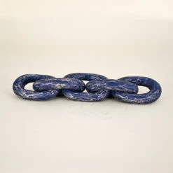 Five Wooden Chain Links, Blue