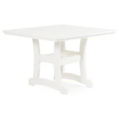 Bayshore Outdoor 5 Piece Poly Lumber White Dining Set With Turquoise Accents