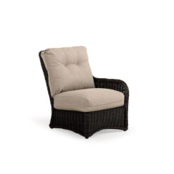 Maldives Outdoor Wicker Right Facing Arm Chair In Clove Weave