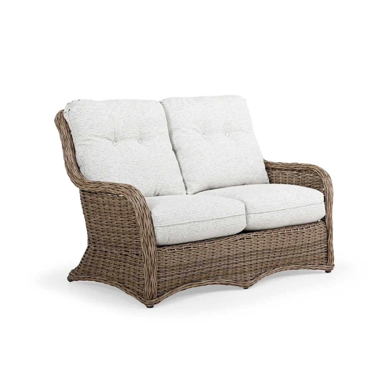 Maldives Outdoor Wicker Loveseat In Ash Weave - Image 2