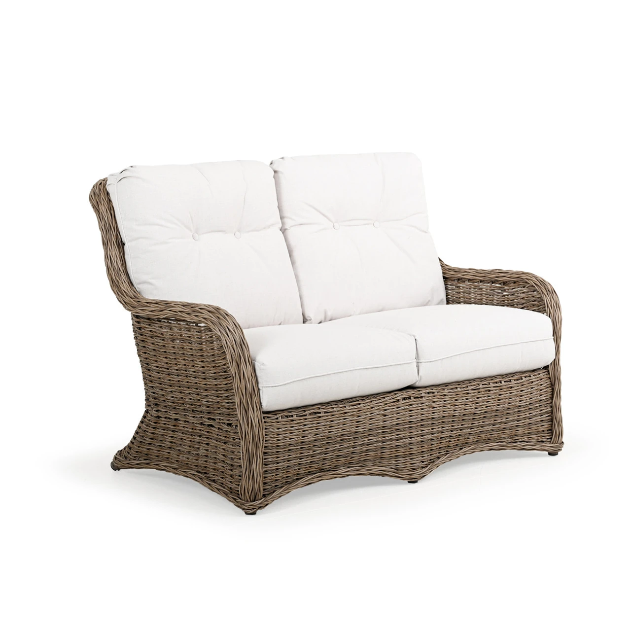 Maldives Outdoor Wicker Loveseat In Ash Weave - Image 3