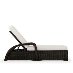 Maldives Outdoor Wicker Chaise Lounge In Clove Weave