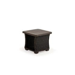 Maldives Outdoor Wicker End Table In Clove Weave